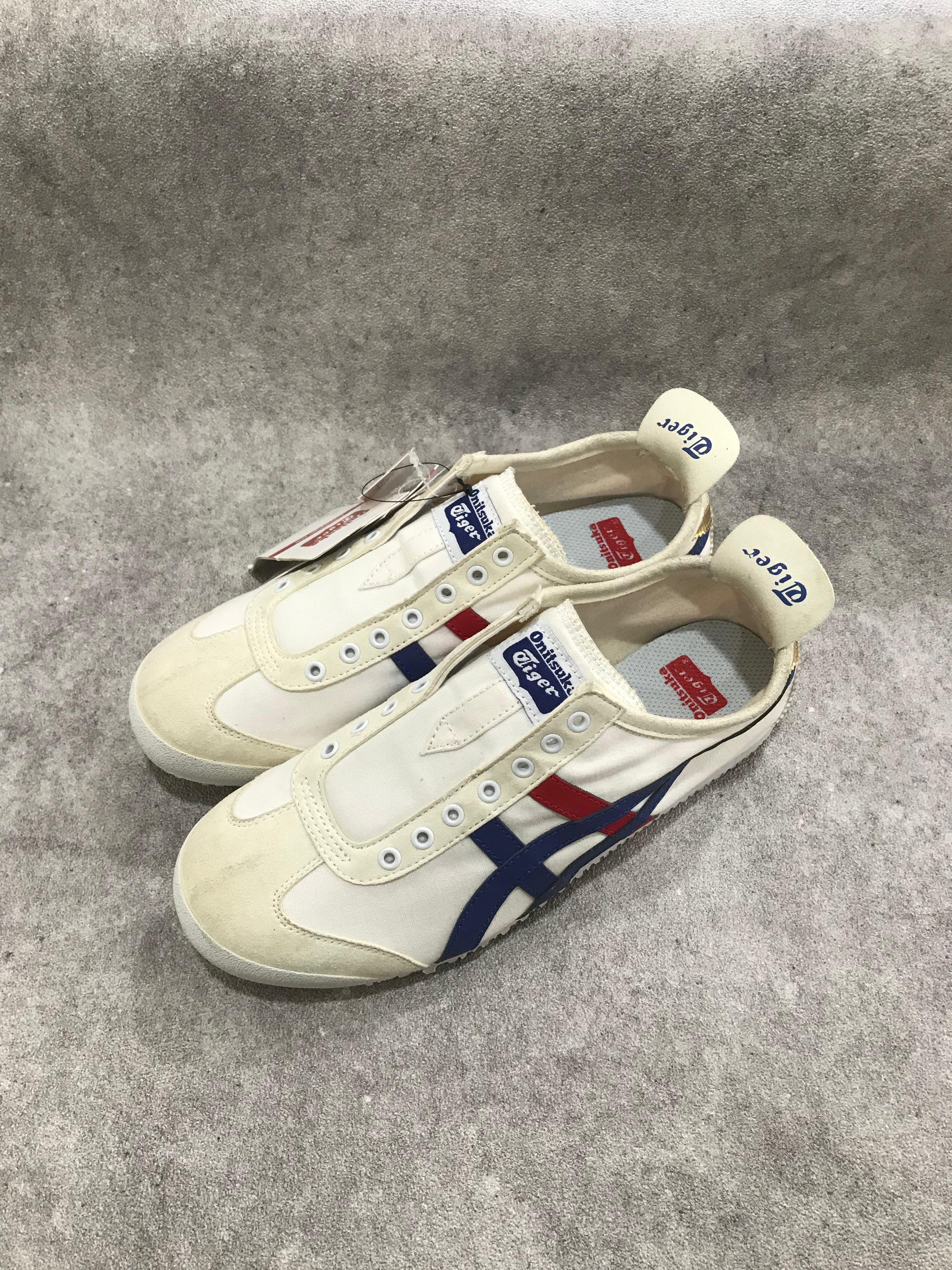 ONITSUKA TIGER SLIP ON RED BLUE GOLD - Sepatu Onitsuka Tiger Lifestyle di Berlimpahshoes Situbondo